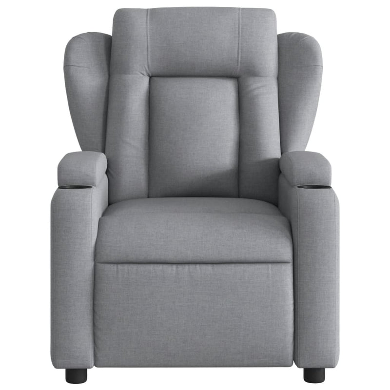 Massage Recliner Chair Light Grey Fabric