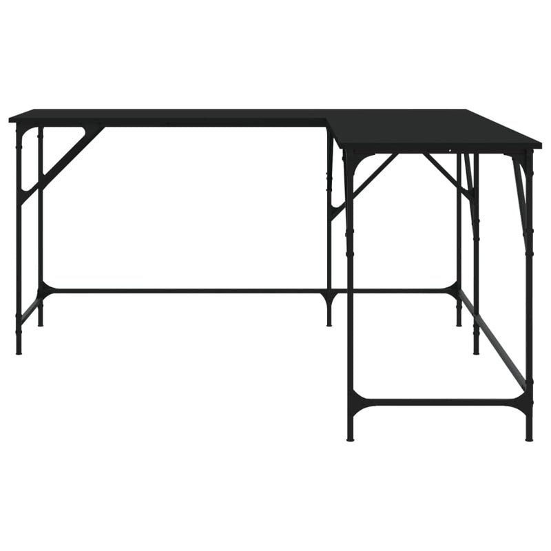 Desk Black 149x149x75 cm Engineered Wood