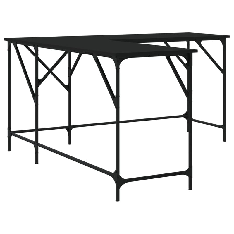 Desk Black 149x149x75 cm Engineered Wood