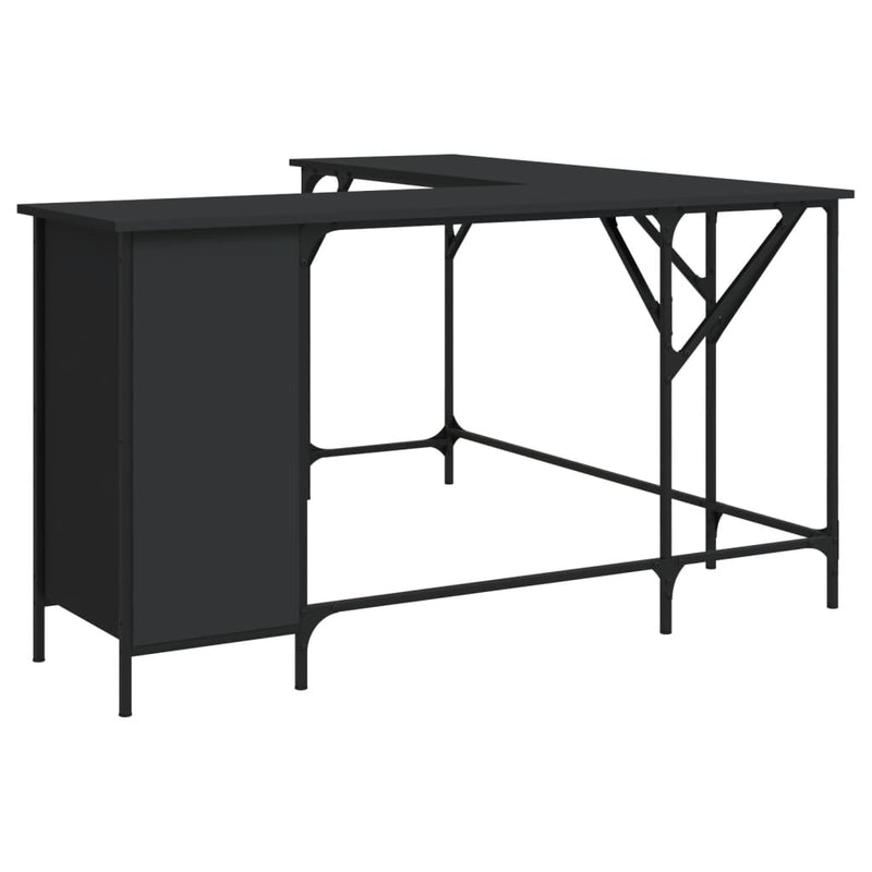 Desk Black 141x141x75 cm Engineered Wood