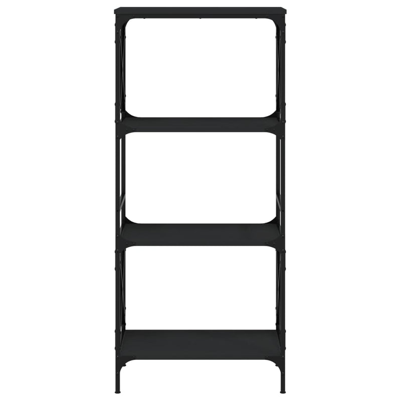 Bookcase 4-Tier Black 59x35x132 cm Engineered Wood