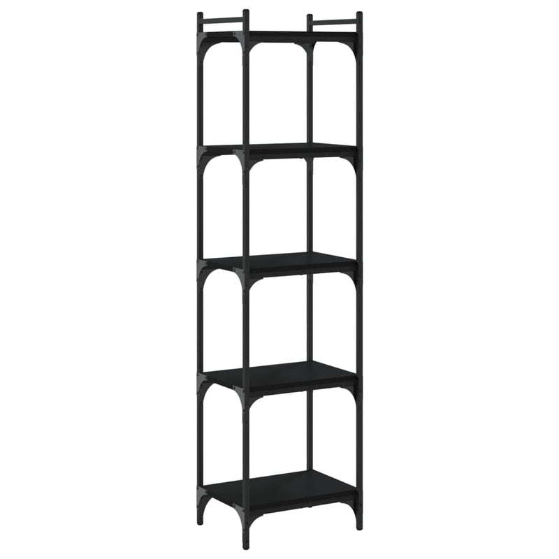 Bookcase 5-Tier Black 40x30x154 cm Engineered Wood