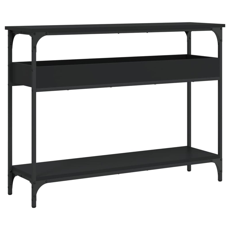Console Table with Shelf Black 100x29x75cm Engineered Wood