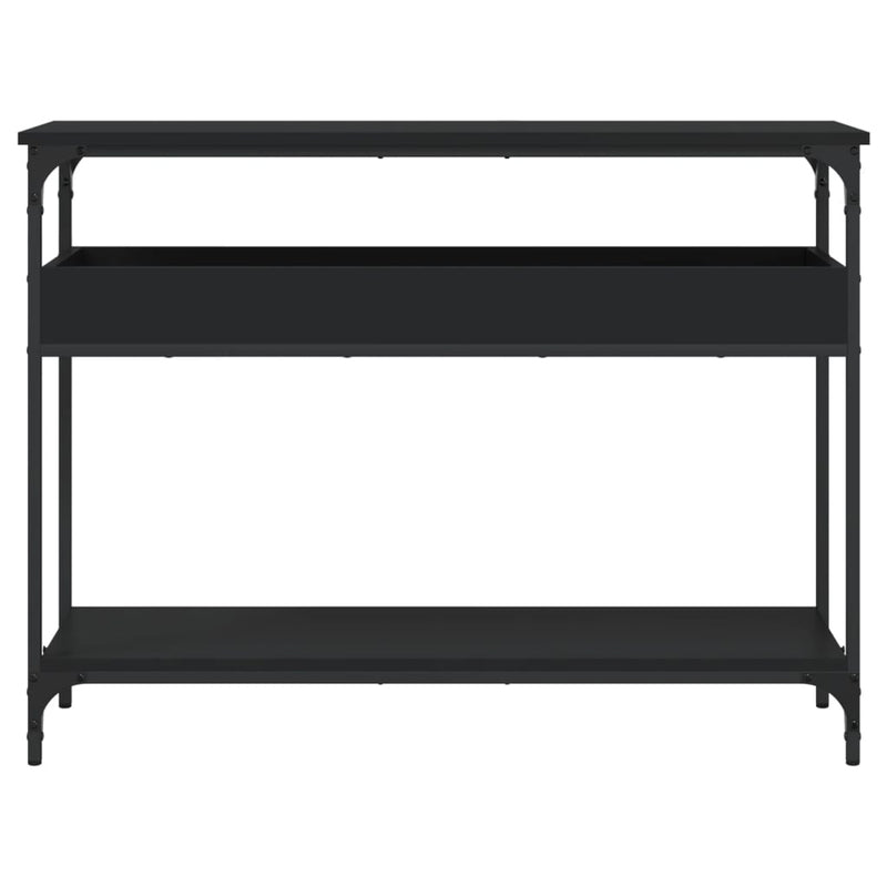 Console Table with Shelf Black 100x29x75cm Engineered Wood
