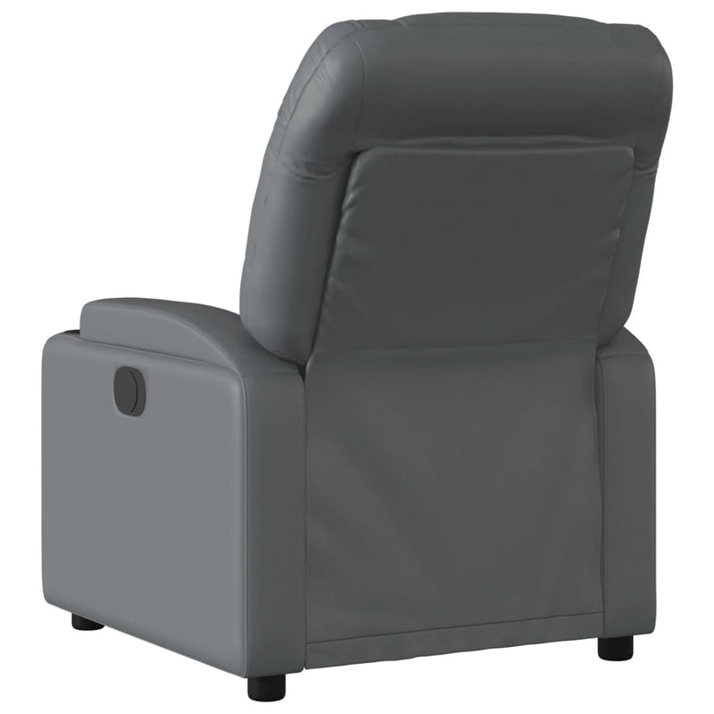 Massage Recliner Chair Grey Faux Leather