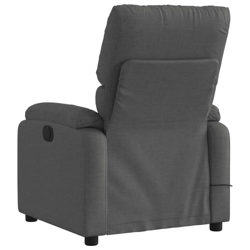 Massage Recliner Chair Dark Grey Fabric