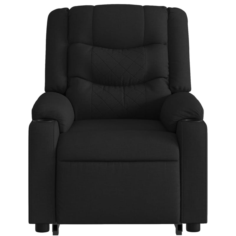 Electric Stand up Massage Recliner Chair Black Fabric