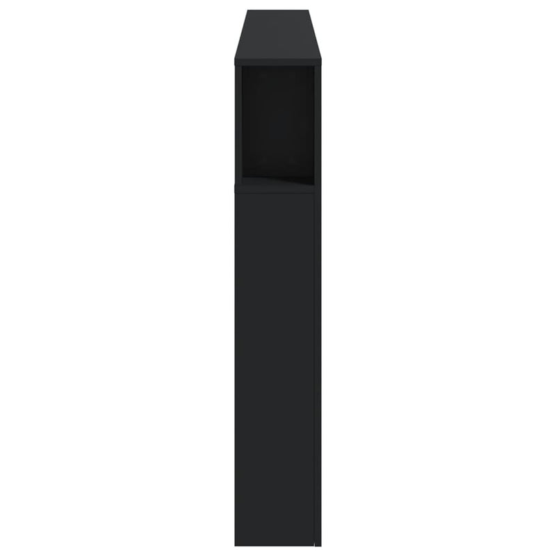 LED Headboard Black 180x18.5x103.5 cm Engineered Wood