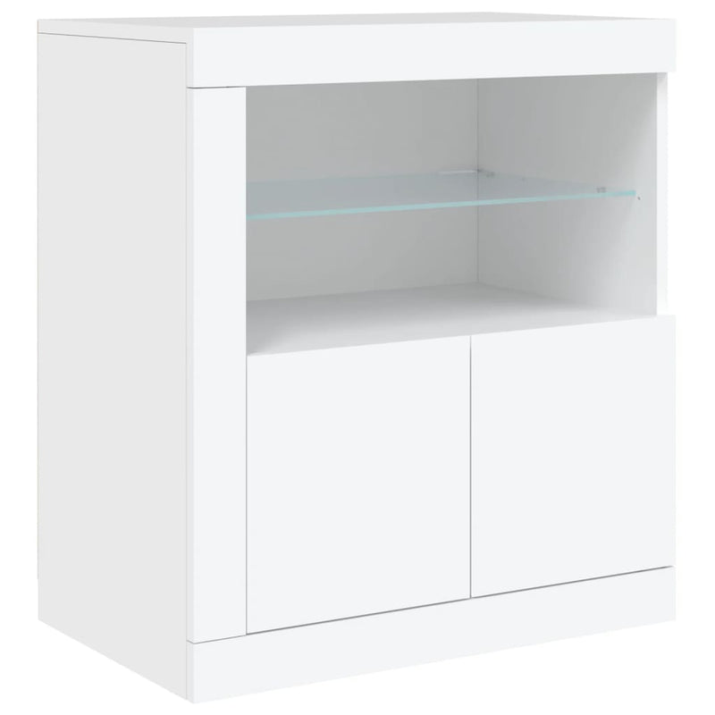 Sideboard with LED Lights White 283x37x67 cm
