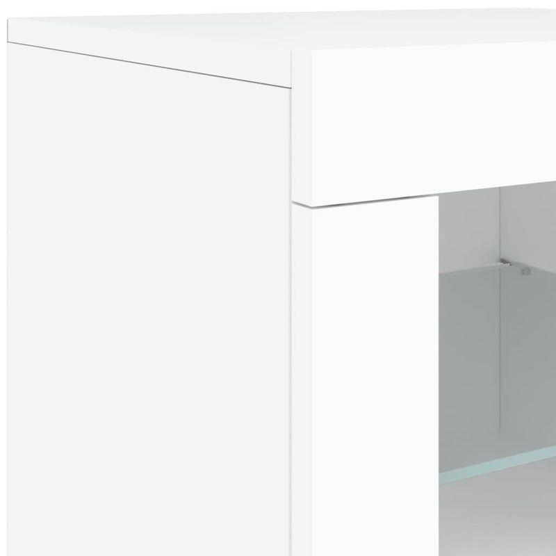 Sideboard with LED Lights White 283x37x67 cm
