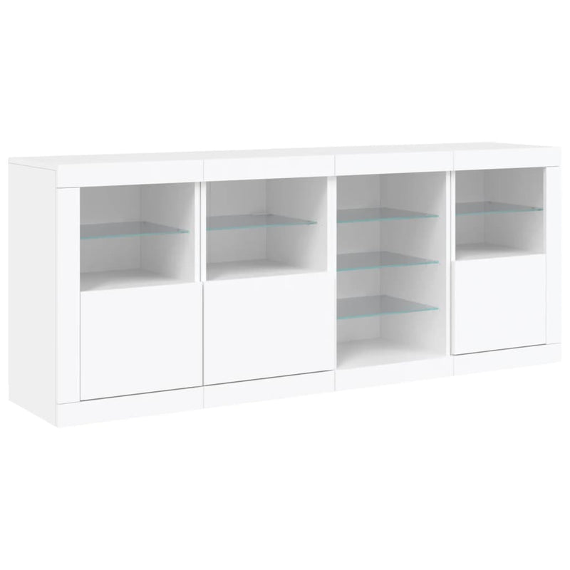 Sideboard with LED Lights White 164x37x67 cm