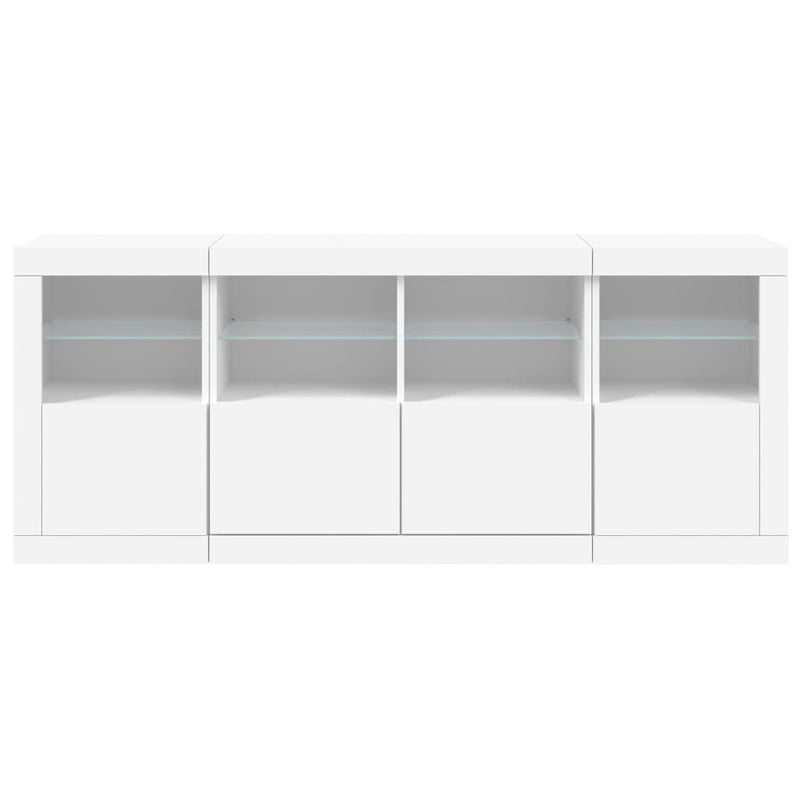 Sideboard with LED Lights White 163x37x67 cm