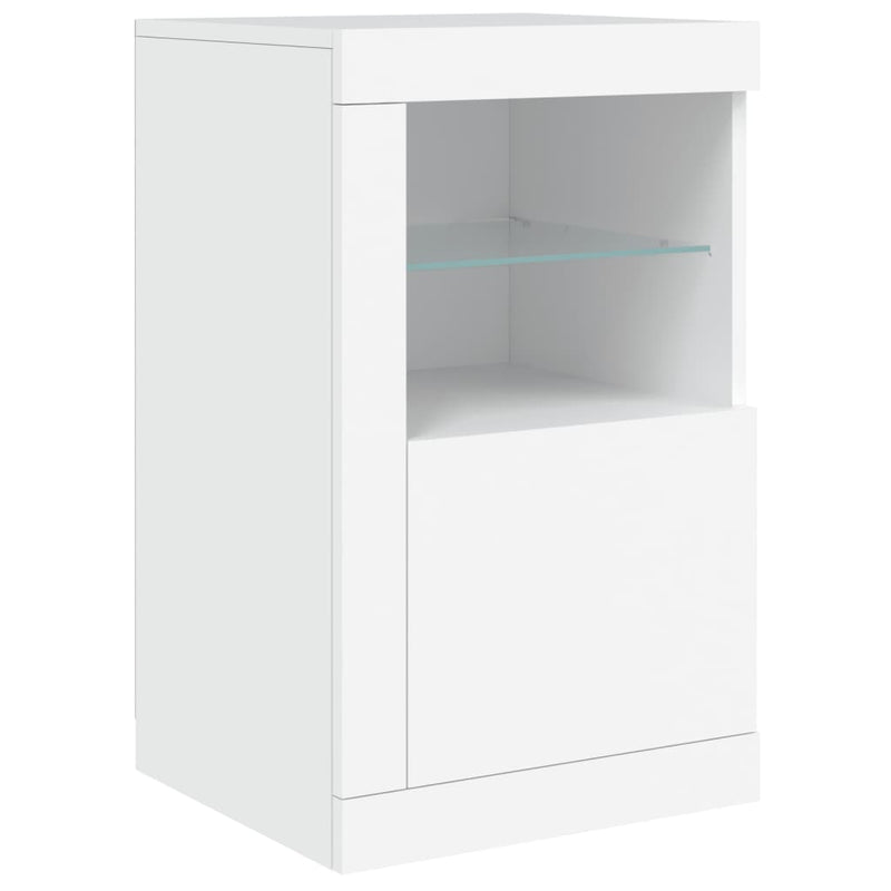 Sideboard with LED Lights White 163x37x67 cm