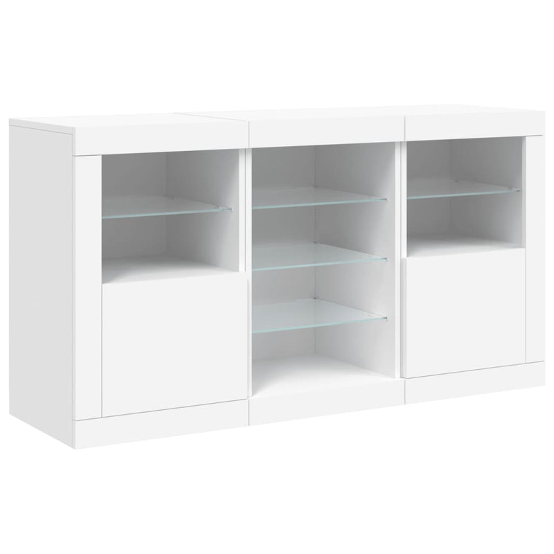Sideboard with LED Lights White 123x37x67 cm