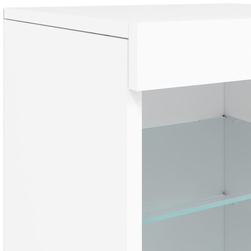 Sideboard with LED Lights White 123x37x67 cm