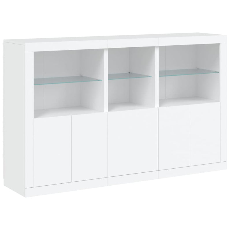 Sideboard with LED Lights White 162x37x100 cm