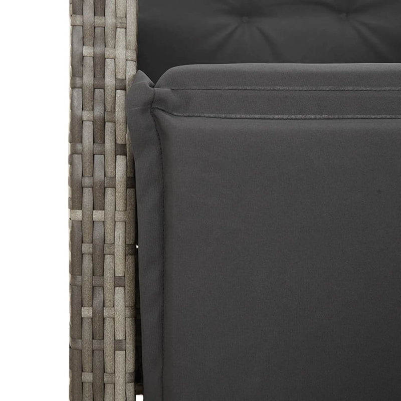 Reclining Garden Chairs 2 pcs with Footrest Grey Poly Rattan