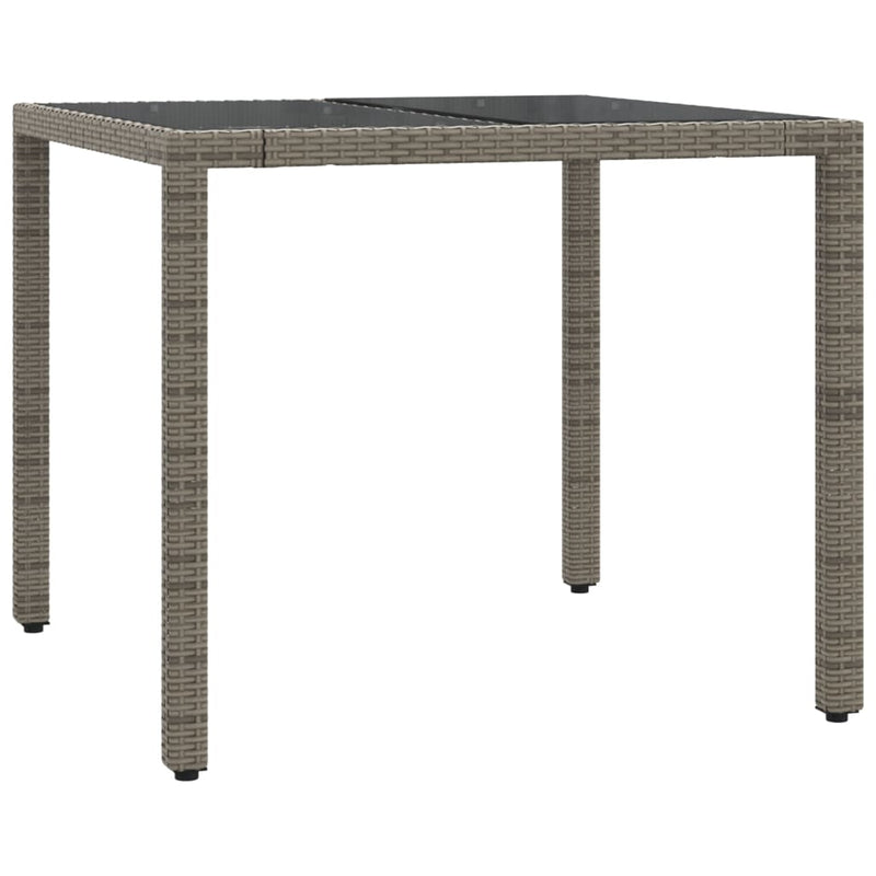 3 Piece Bistro Set with Cushions Grey Poly Rattan