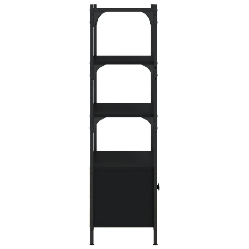Bookcase 3-Tier Black 70x30x109.5 cm Engineered Wood