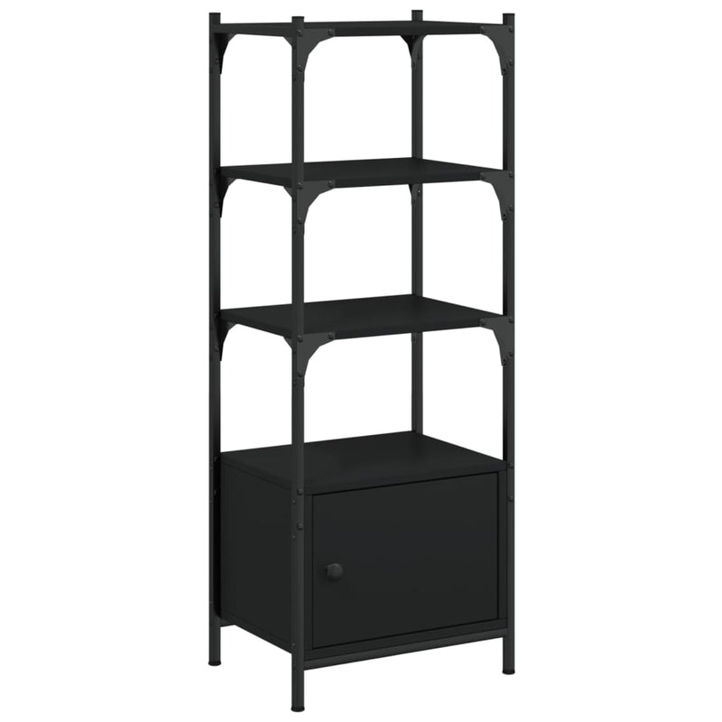 Bookcase 3-Tier Black 41x30x109.5 cm Engineered Wood