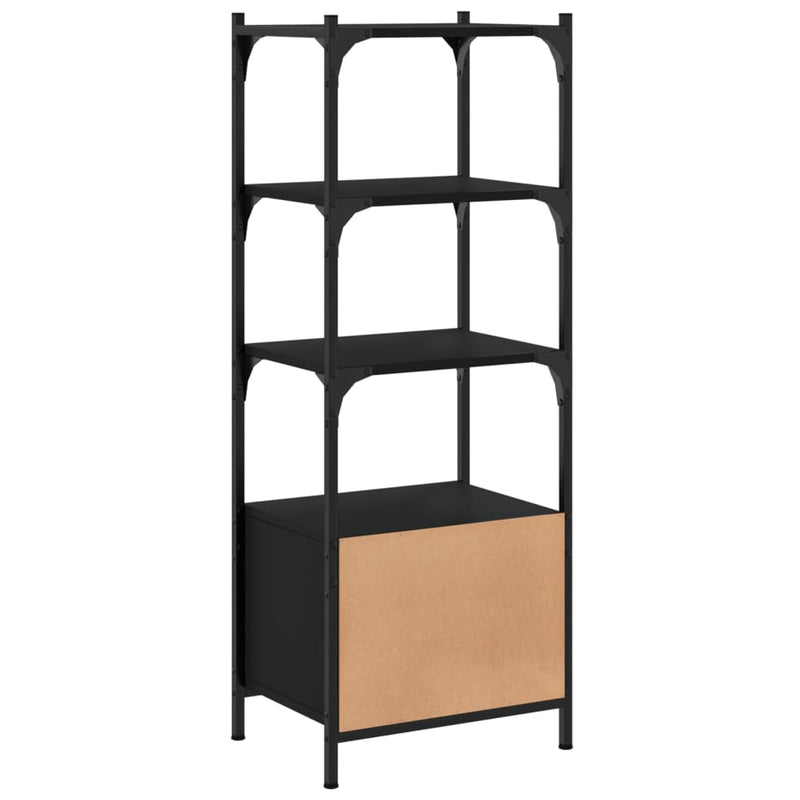 Bookcase 3-Tier Black 41x30x109.5 cm Engineered Wood