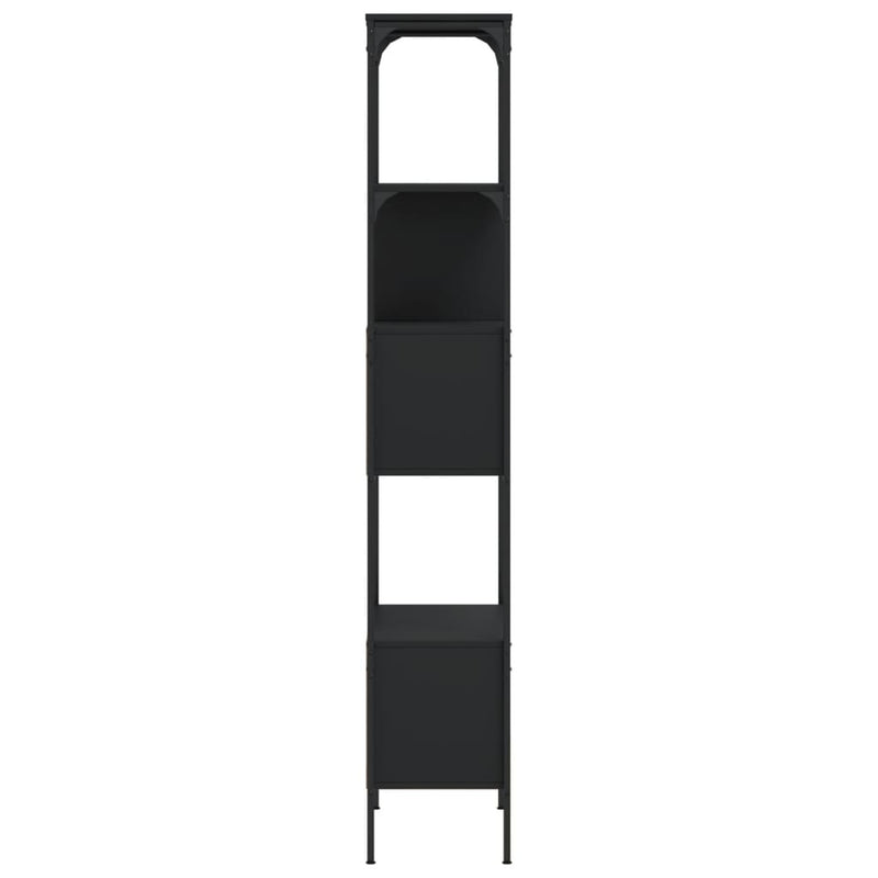 Bookcase 5-Tier Black 76x33x188.5 cm Engineered Wood