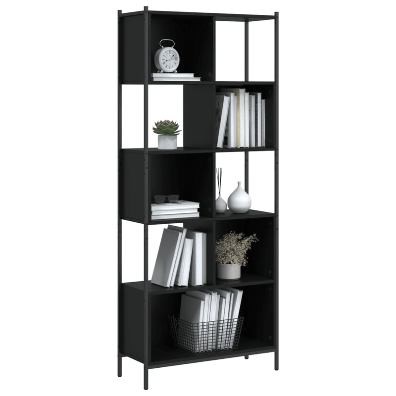 Bookcase Black 72x28x172 cm Engineered Wood
