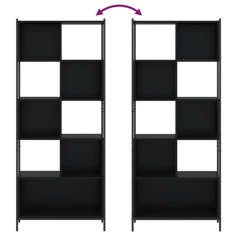Bookcase Black 72x28x172 cm Engineered Wood