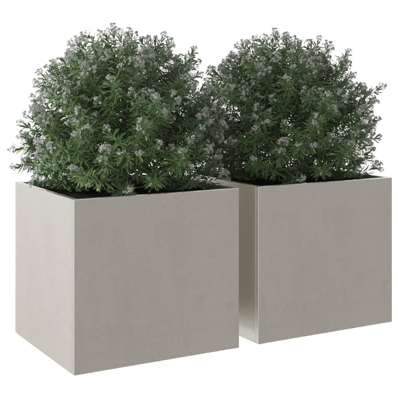 Planters 2 pcs Silver 32x30x29 cm Stainless Steel