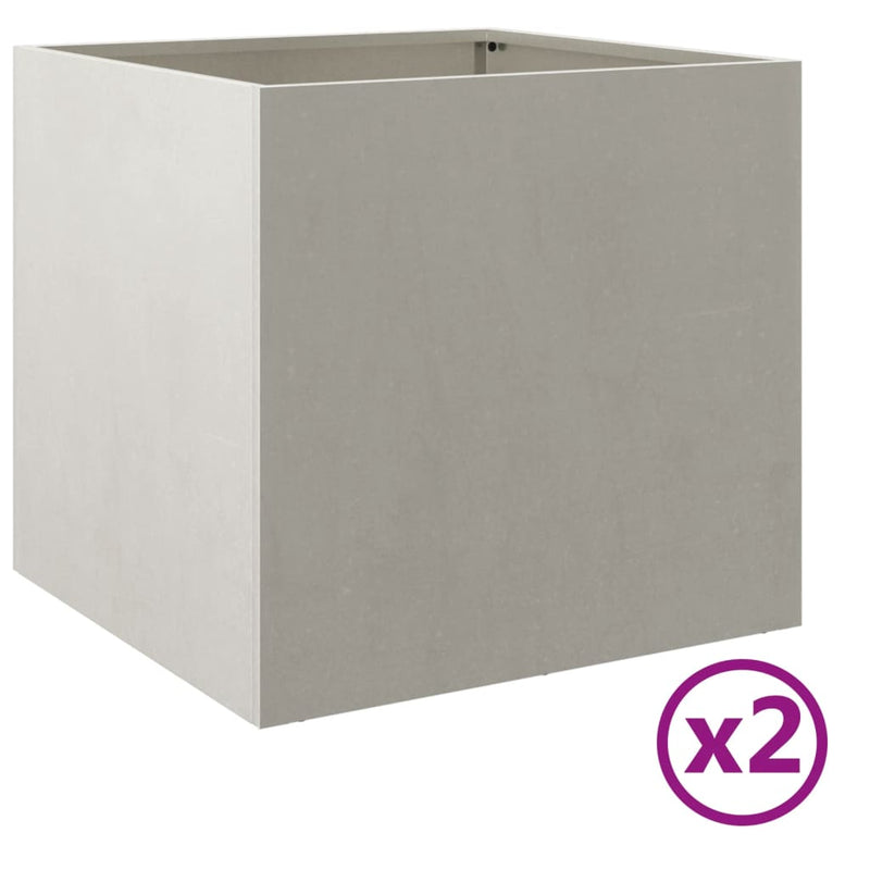 Planters 2 pcs Silver 42x40x39 cm Stainless Steel