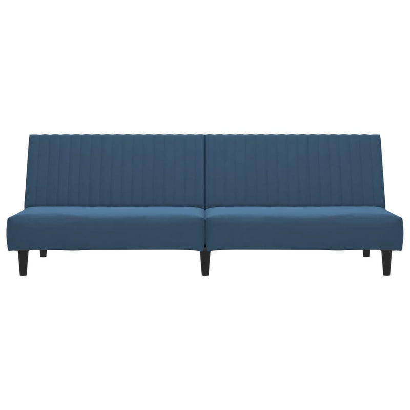 2-Seater Sofa Bed Blue Velvet