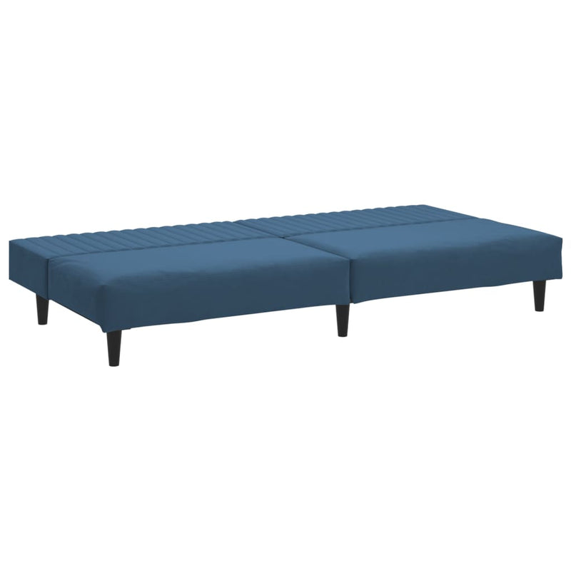 2-Seater Sofa Bed Blue Velvet