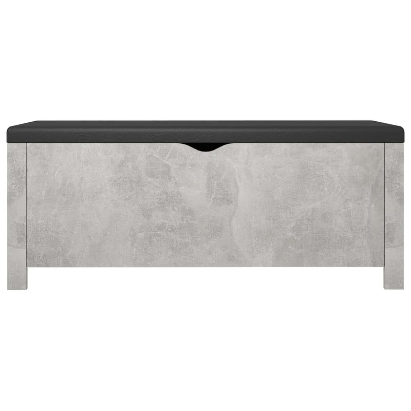Storage Box with Cushion Concrete Grey 105x40x45 cm
