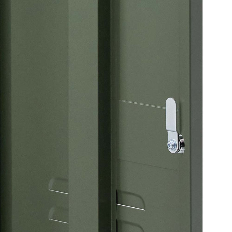 ArtissIn Metal Shorty Locker Storage Shelf Organizer Cabinet Bedroom Green Image 4 - ai-locker-sh-gn