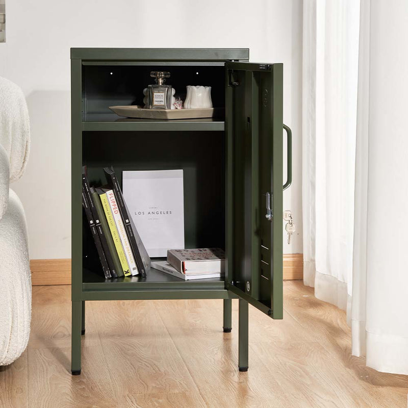 ArtissIn Metal Shorty Locker Storage Shelf Organizer Cabinet Bedroom Green Image 6 - ai-locker-sh-gn