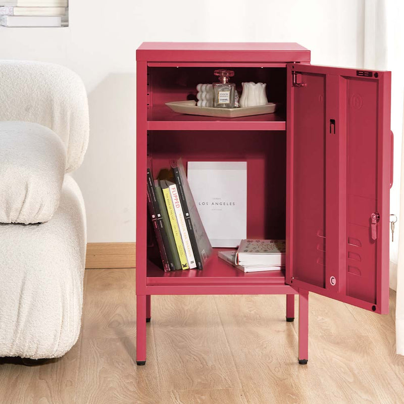 ArtissIn Metal Shorty Locker Storage Shelf Organizer Cabinet Bedroom Pink Image 6 - ai-locker-sh-pk
