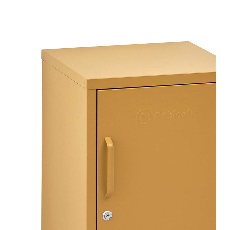 ArtissIn Metal Shorty Locker Storage Shelf Organizer Cabinet Bedroom Yellow Image 3 - ai-locker-sh-ye