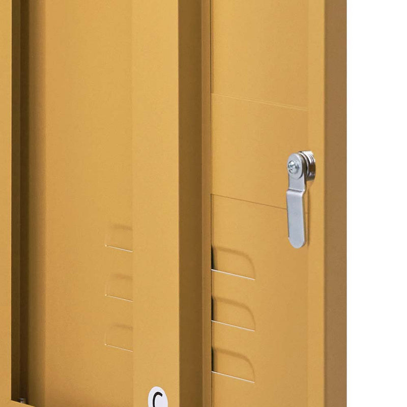 ArtissIn Metal Shorty Locker Storage Shelf Organizer Cabinet Bedroom Yellow Image 4 - ai-locker-sh-ye