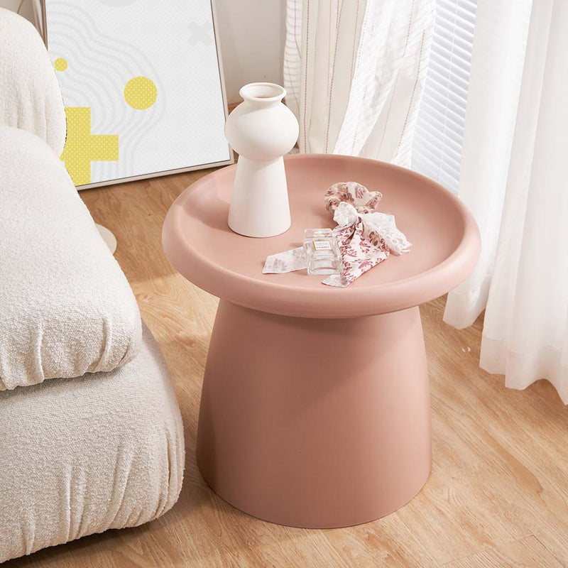 Scandi Coffee Table Mushroom Nordic Round Small Side Table 50CM Pink Image 5 - ai-pp-ct-s-pk