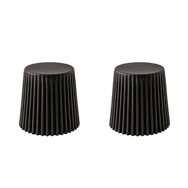 ArtissIn Set of 2 Cupcake Stool Plastic Stacking Stools Chair Outdoor Indoor Black Image 1 - ai-pp-stool-c-bk