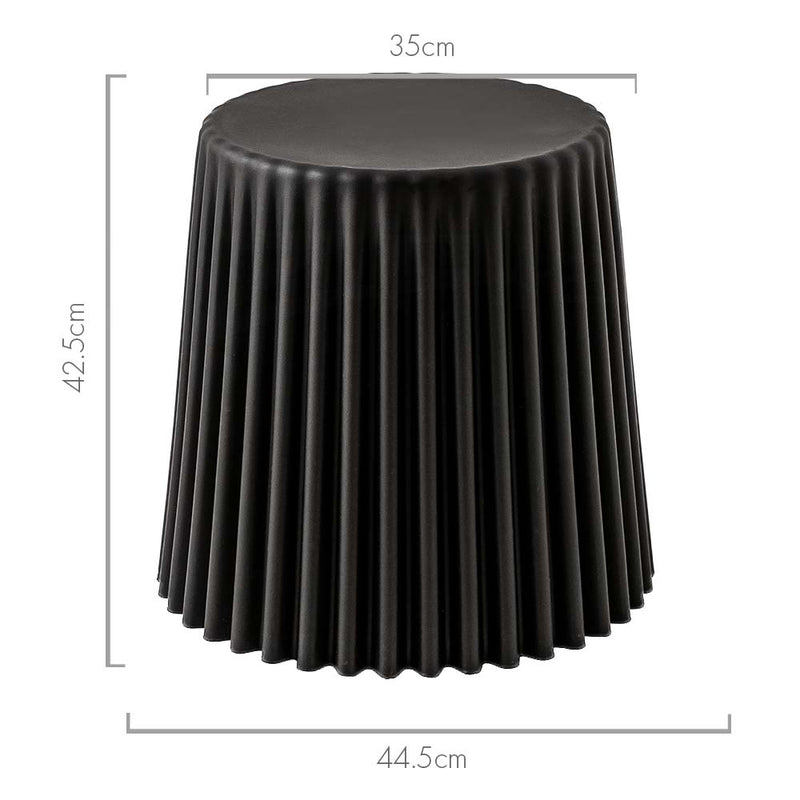 ArtissIn Set of 2 Cupcake Stool Plastic Stacking Stools Chair Outdoor Indoor Black Image 2 - ai-pp-stool-c-bk