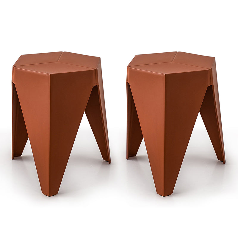 ArtissIn Set of 2 Puzzle Stool Plastic Stacking Stools Chair Outdoor Indoor Red Image 1 - ai-pp-stool-t-rd