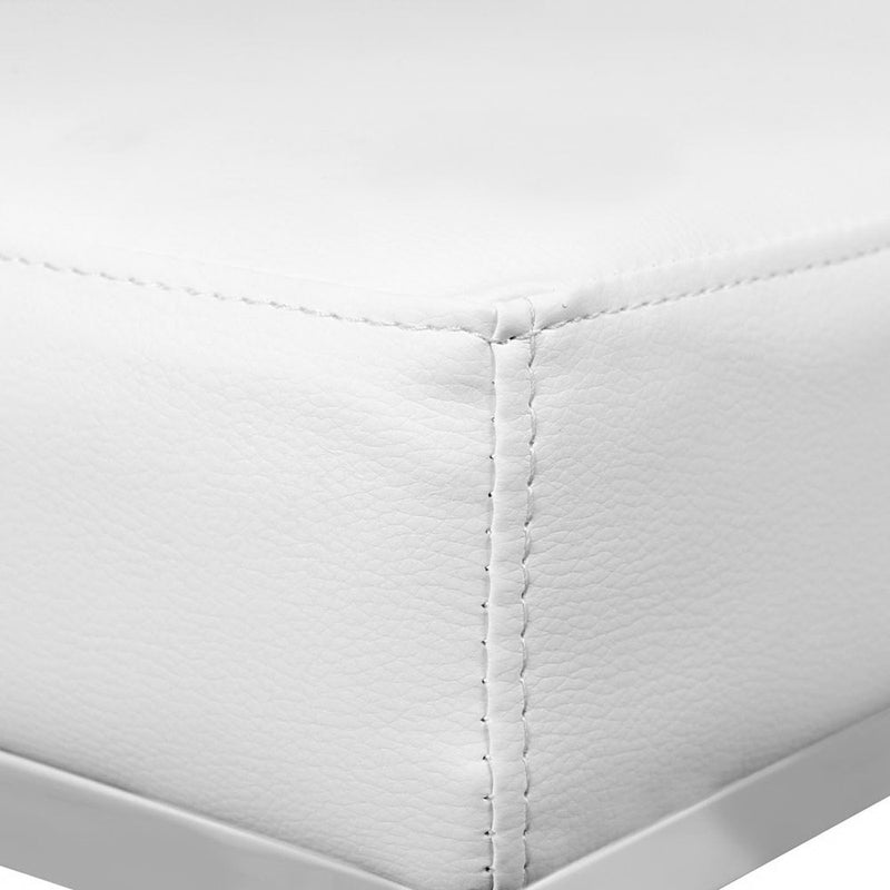 Set of 2 PU Leather Backless Bar Stools - White Image 6 - ba-tw-9076-whx2