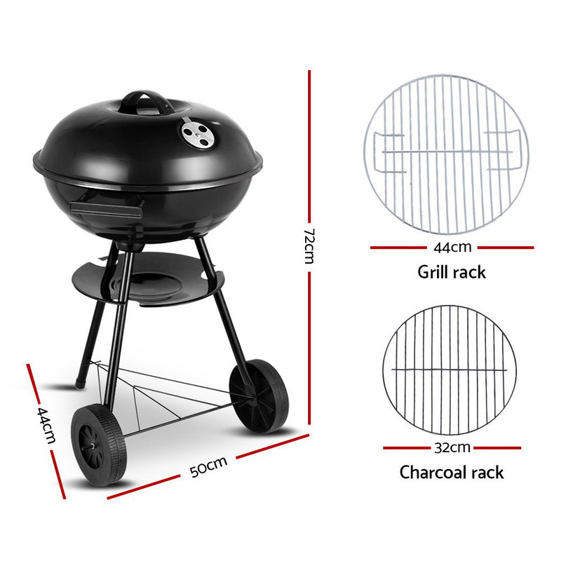 Grillz Charcoal BBQ Smoker Drill Outdoor Camping Patio Wood Barbeque Steel Oven Image 2 - bbq-agrill-st-rebk
