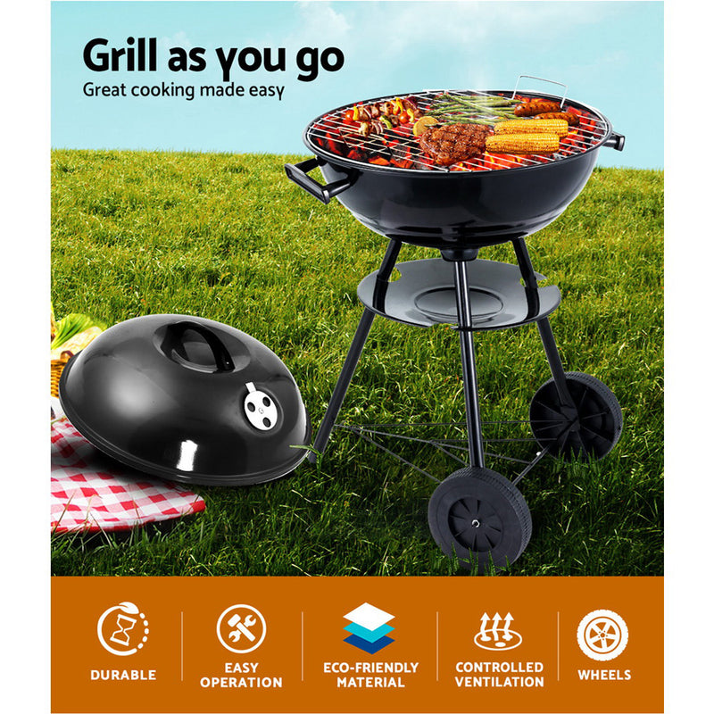 Grillz Charcoal BBQ Smoker Drill Outdoor Camping Patio Wood Barbeque Steel Oven Image 3 - bbq-agrill-st-rebk