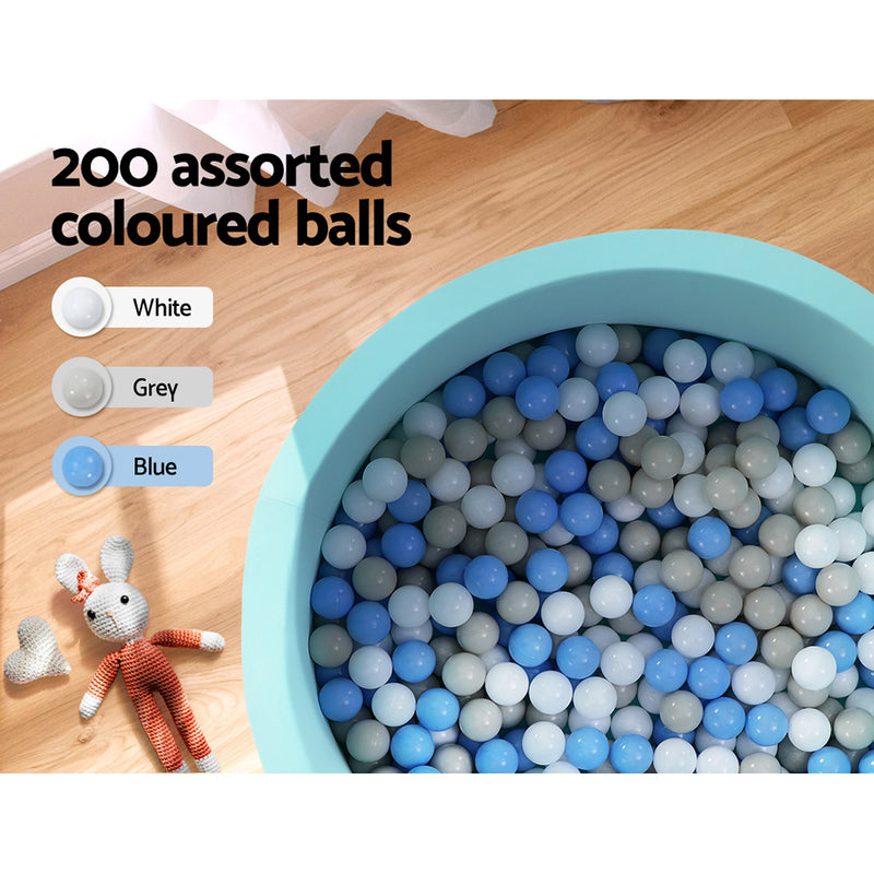 Ocean Foam Ball Pit with Balls Kids Play Pool Barrier Toys 90x30cm Blue