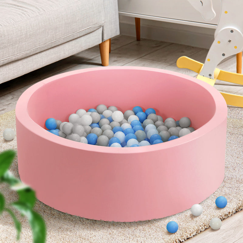 Ocean Foam Ball Pit with Balls Kids Play Pool Barrier Toys 90x30cm Pink