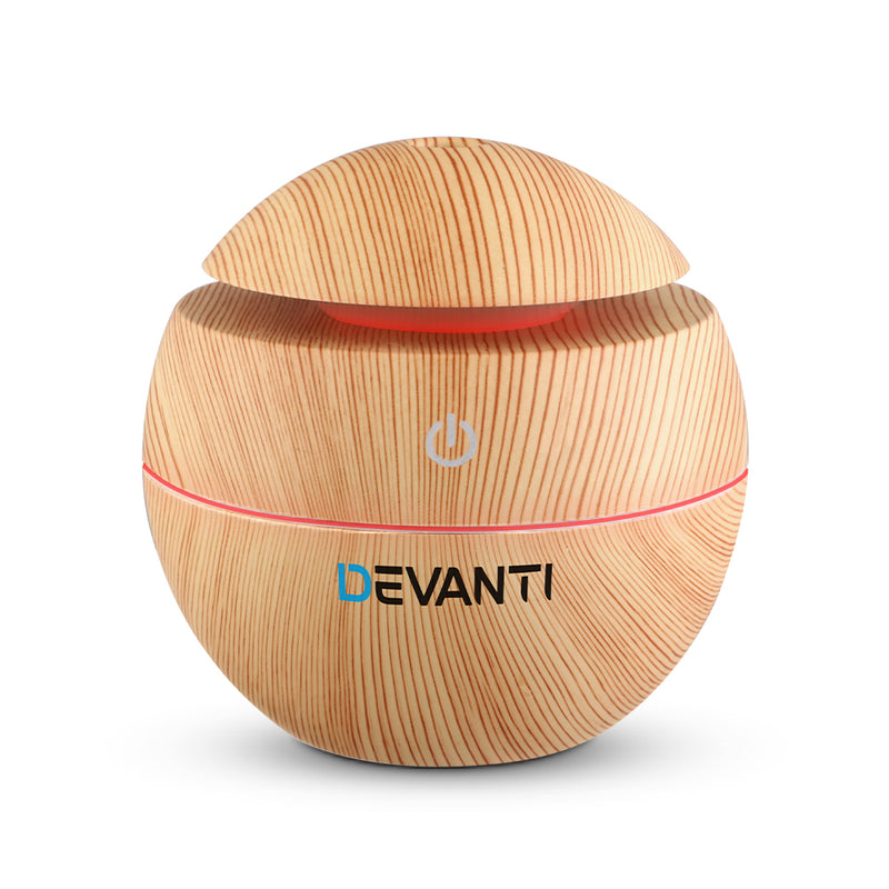 Devanti Aromatherapy Diffuser Aroma Essential Oils Air Humidifier LED Light 130ml Image 1 - diff-yx003-lw