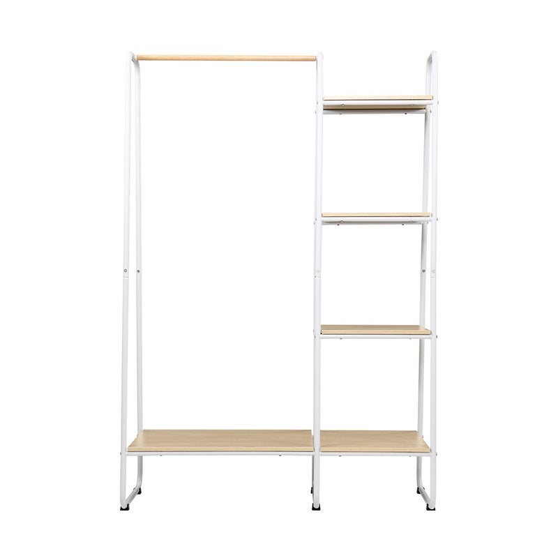 Closet Storage Rack Clothes Hanger Shelf Garment Rail Stand Wardrobe Organiser White Image 3 - diy-cr-12-2mt-wh