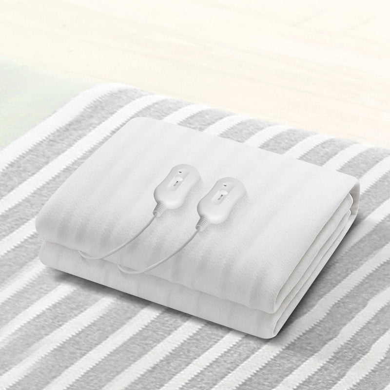 Heated Electric Blanket Washable Fully Fitted Polyester Underlay Pad Double Image 7 - eb-poly-mc-d